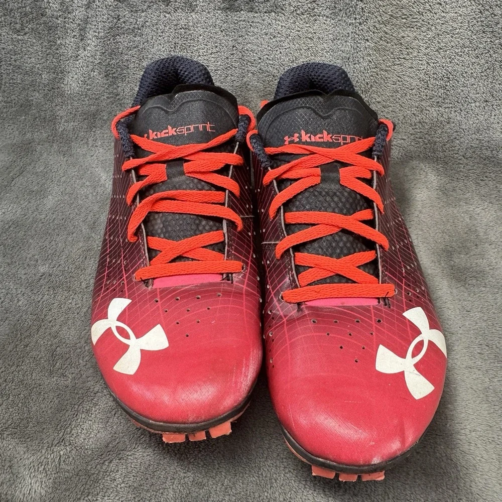Under Armour Sprint Spikes 3022002-600 Red Black Men's Size 10 Track Running‎